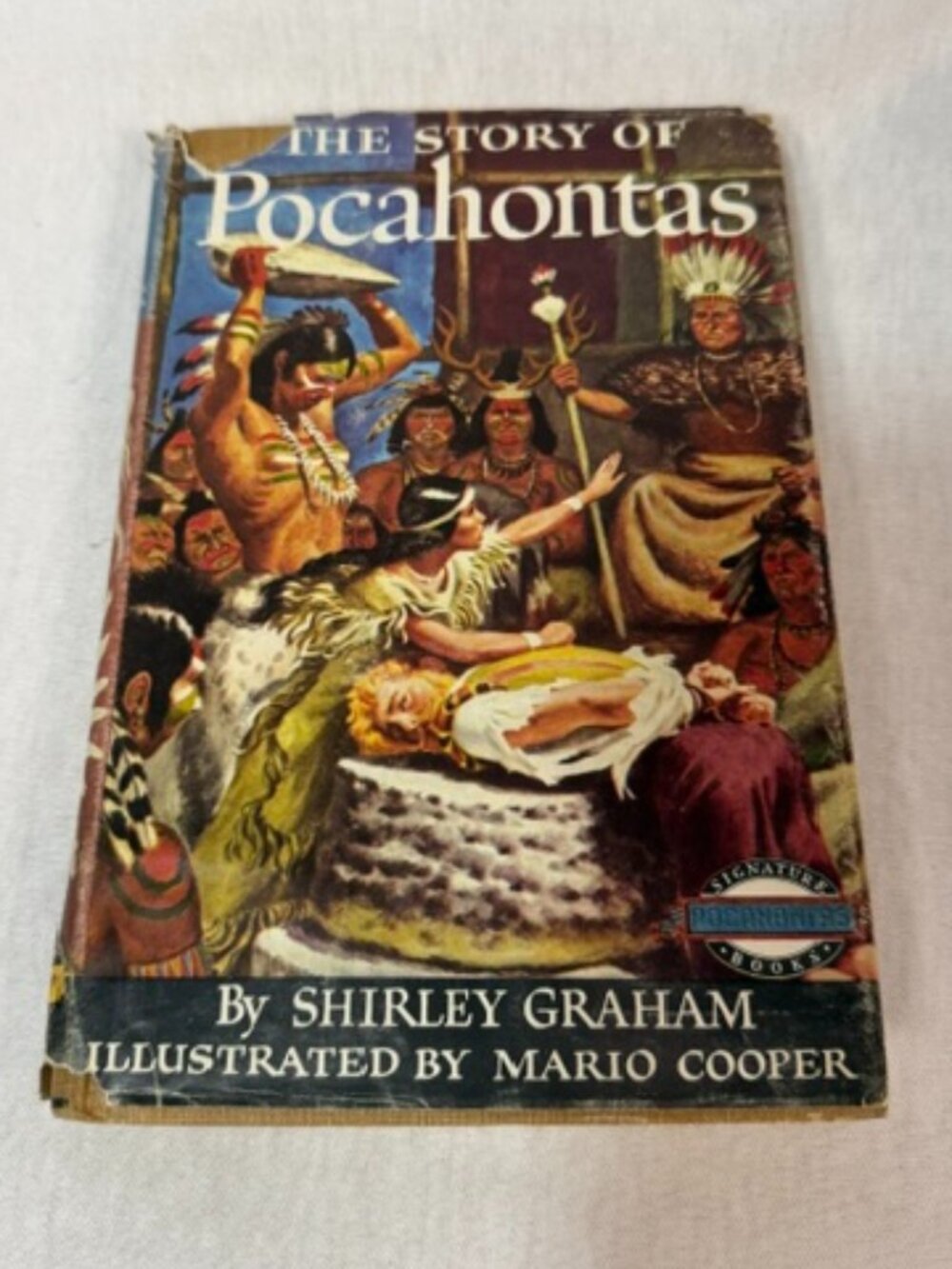 Grosset Dunlap "The Story of Pocahontas" Hardcover Book 1953 Dust Jacket Vintage